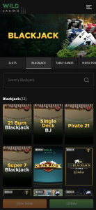 Wild Casino play games on mobile