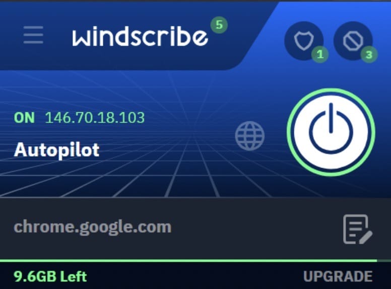 Windscribe browser extension