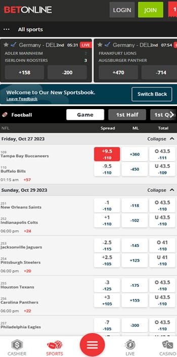BetOnline Mobile Betting App