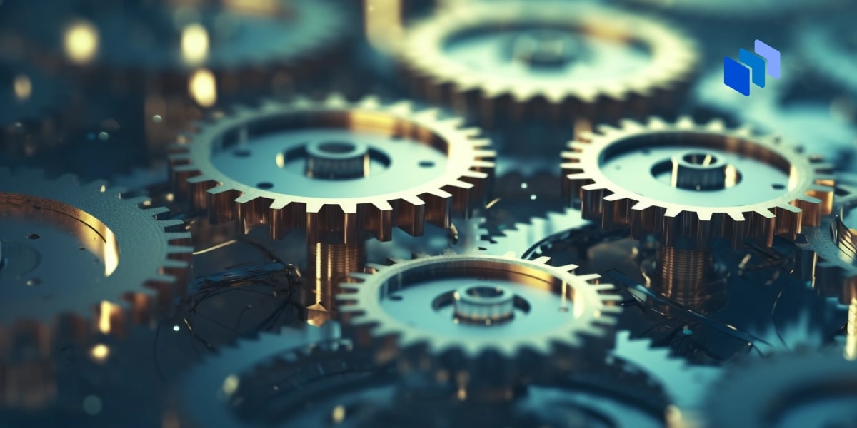 Gears and cogs turning together