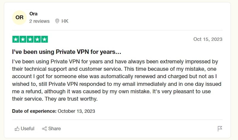 Trustpilot review