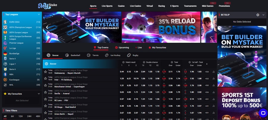 Among many Information tabs, MyStake offers a comprehensive Blog, Sports Betting guide, and Daily Sport News pages.