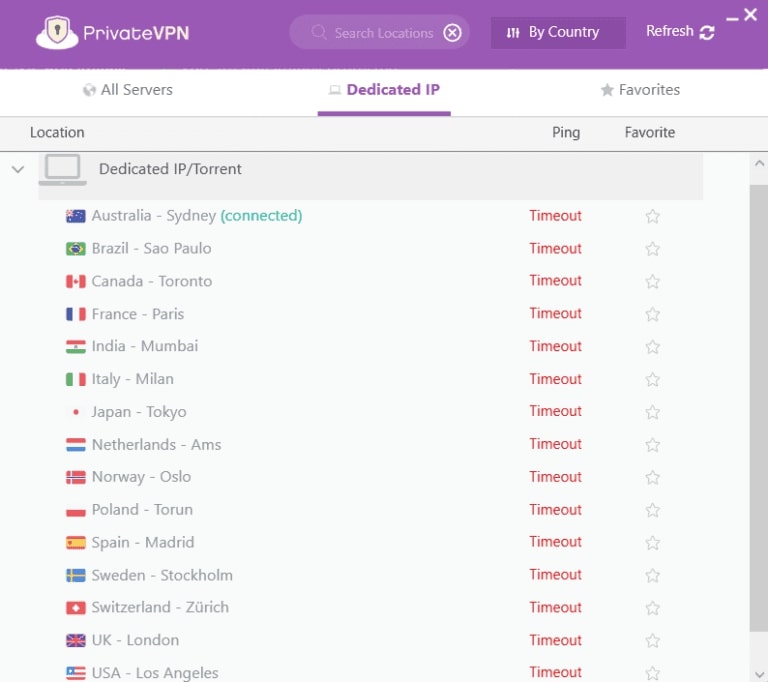 Torrent servers on PrivateVPN