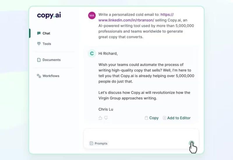 CopyAI—Automate Branding and Marketing Content