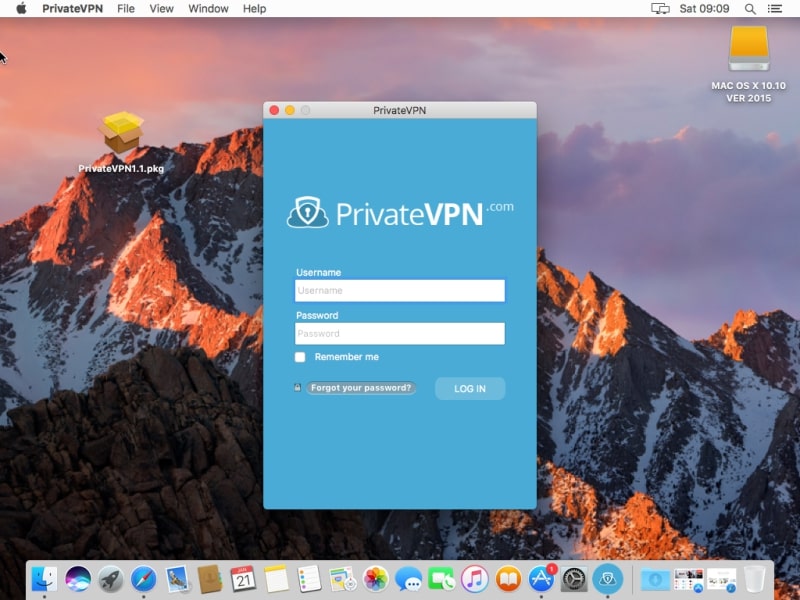 PrivateVPN running on Mac