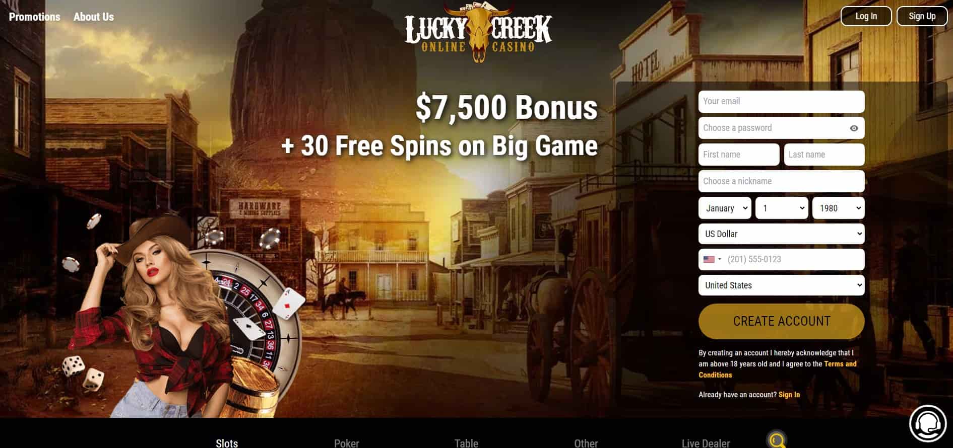 lucky creek casino homepage New JErsey