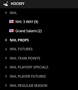 nhl betting betonline