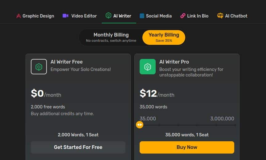 Simplified AI pricing