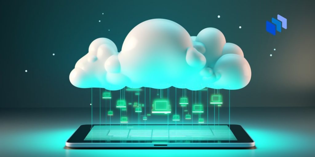 A cloud sending data to technology