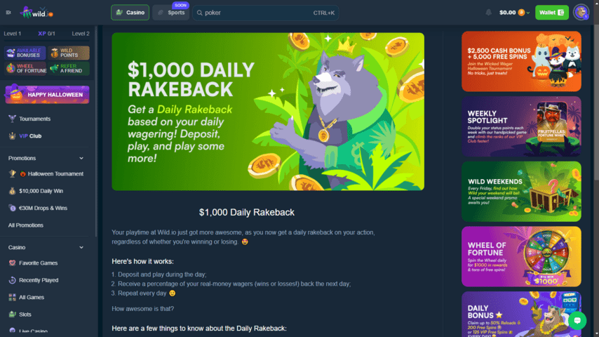 Wild.io Casino Review & Bonus Codes for December 2023