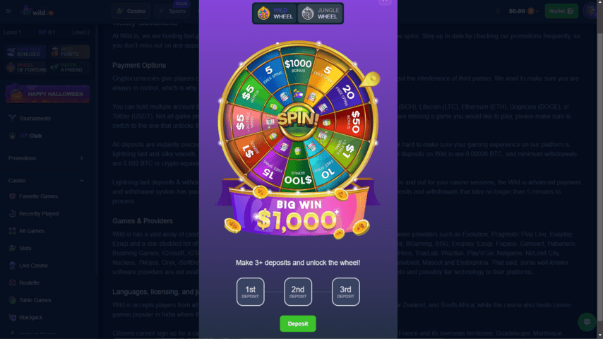 Wild.io Casino Review & Bonus Codes for December 2023