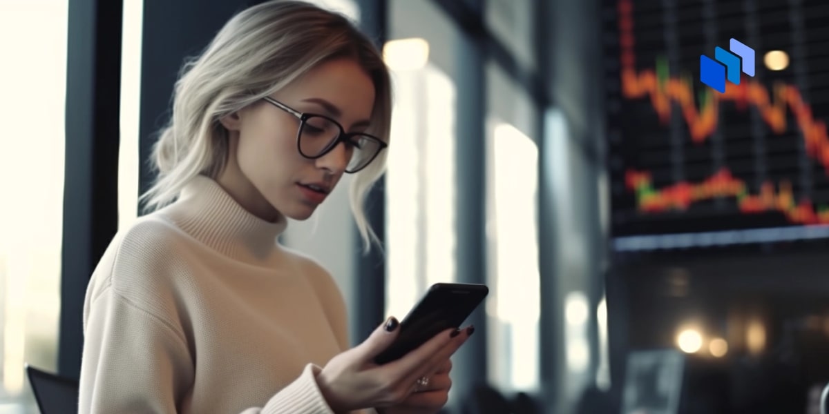 A woman with a smartphone