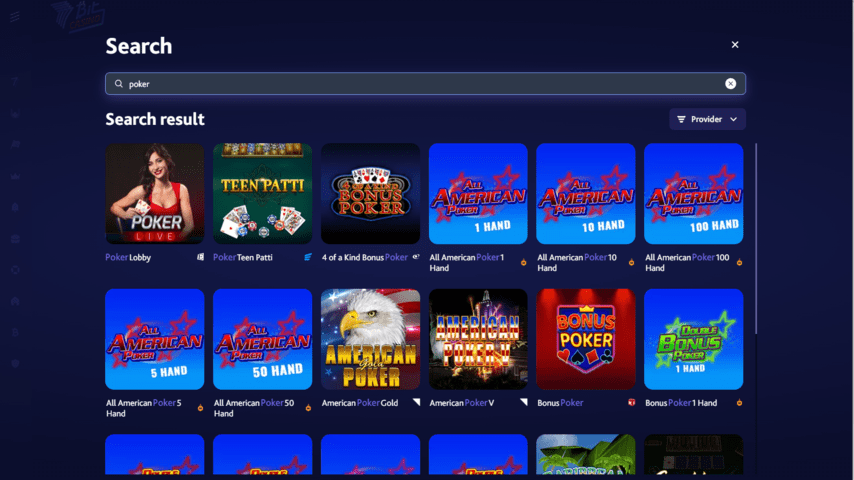 7Bit casino poker search