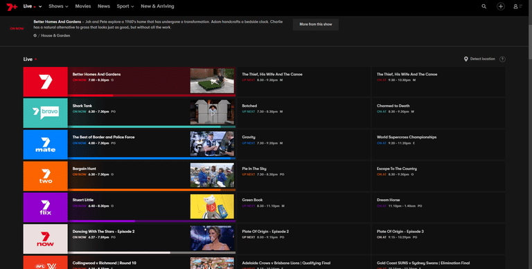 Search up NFL on 7plus: