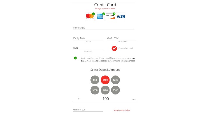 BetOnline Credit Card Deposit