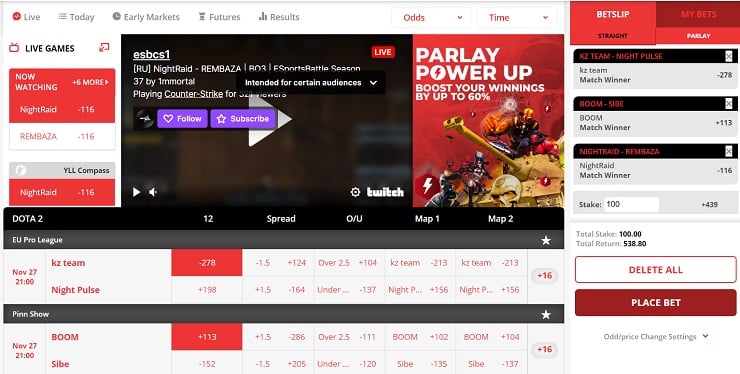 Place Your Esports Bets