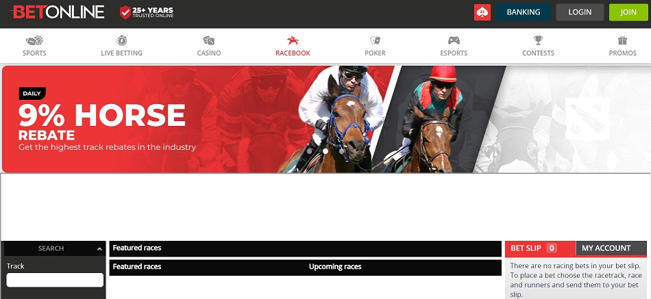BetOnline horse racing betting sites