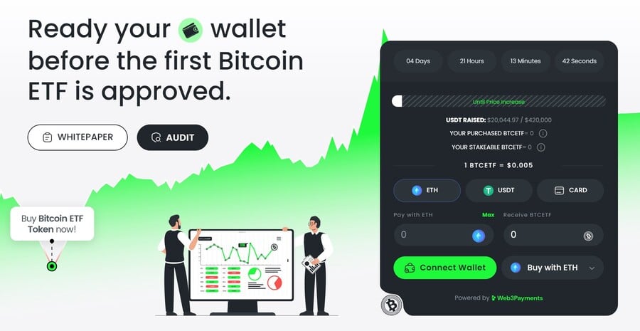 Bitcoin ETF Token presale page