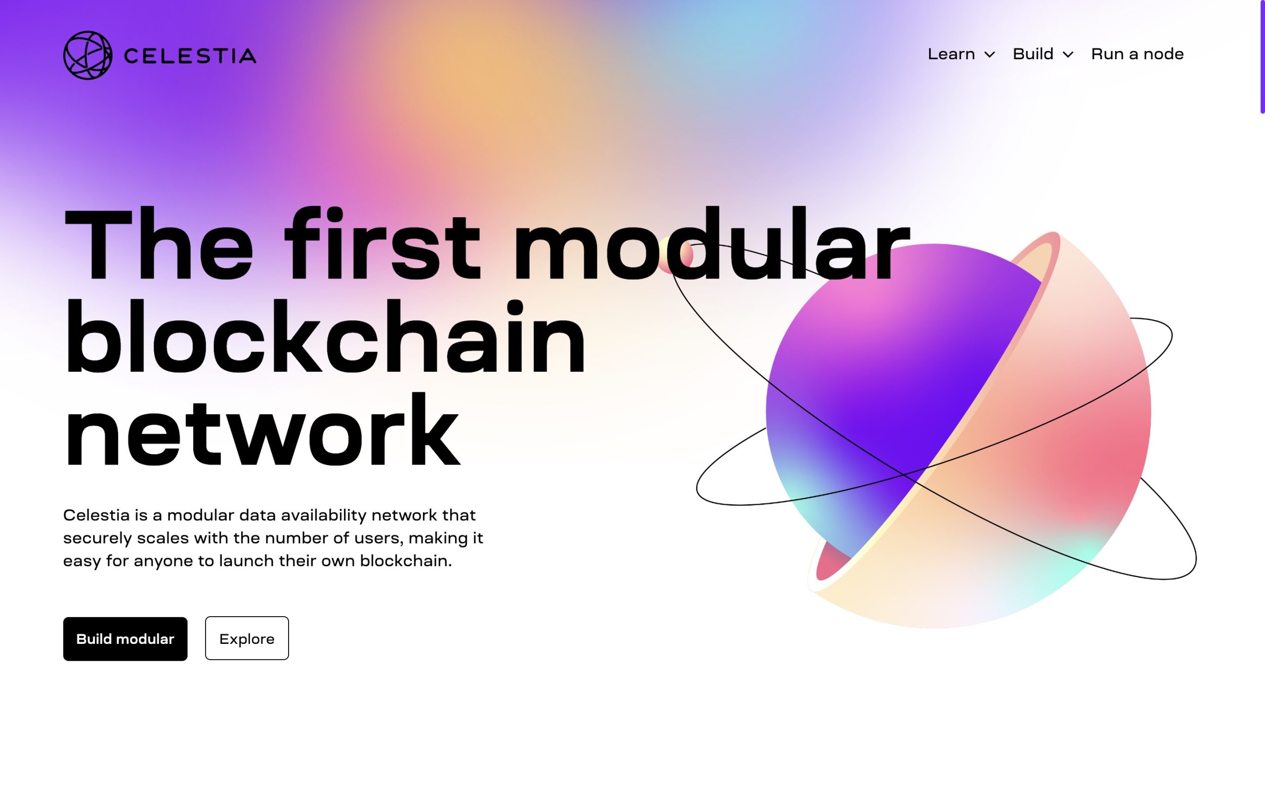 Celestia, first modular blockchain