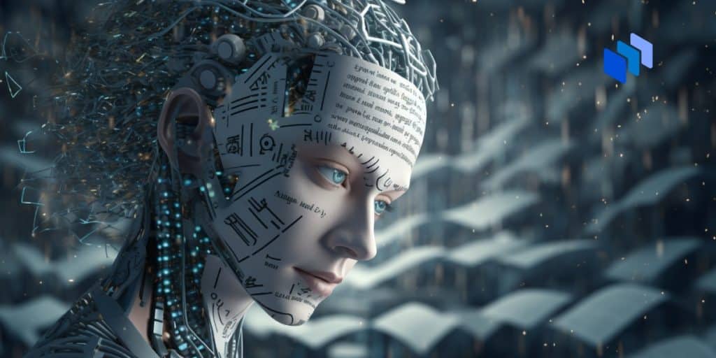 Artificial Intelligence with code on their face