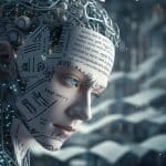 Artificial Intelligence with code on their face