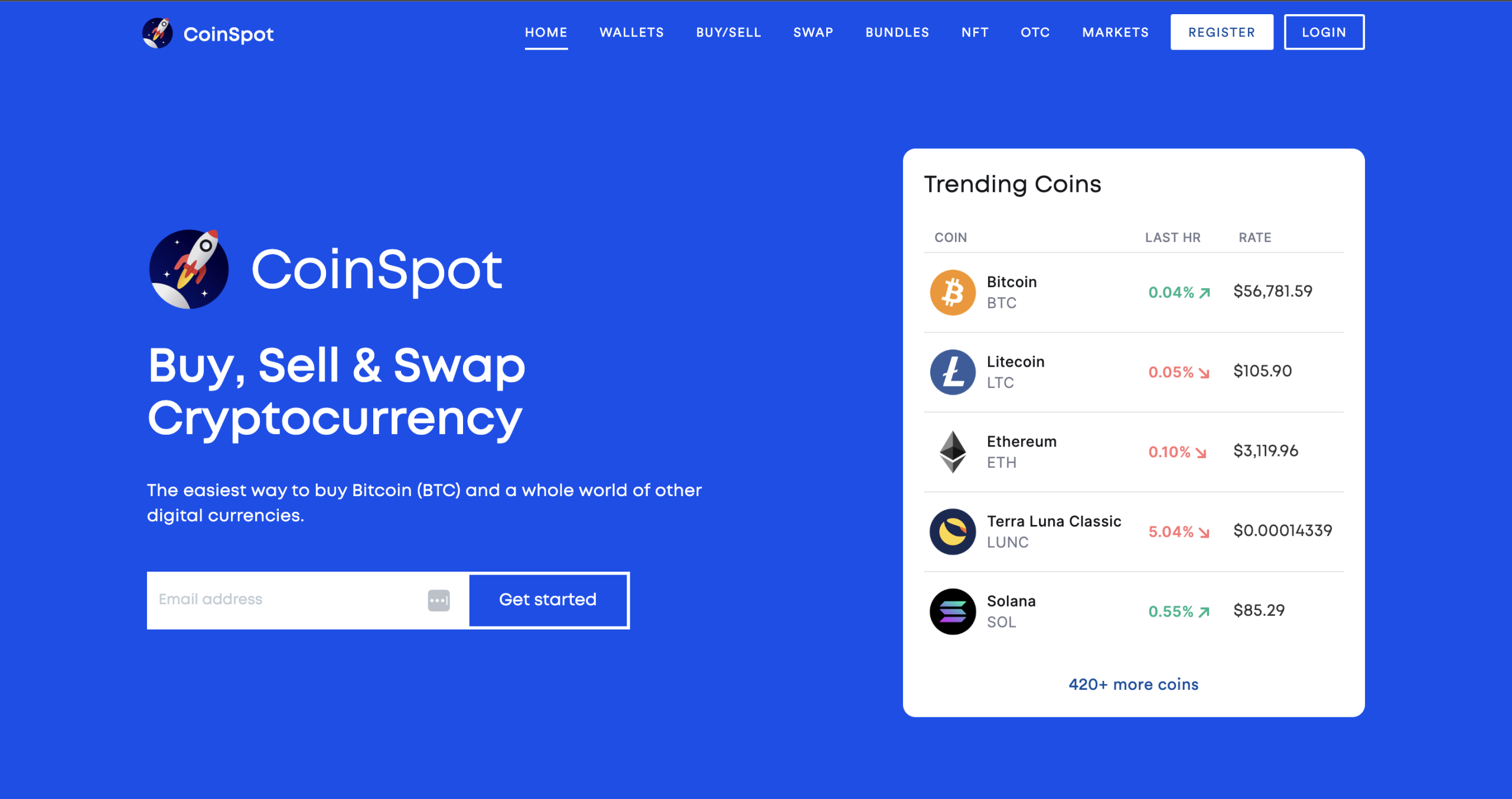 Coinspot Home Page