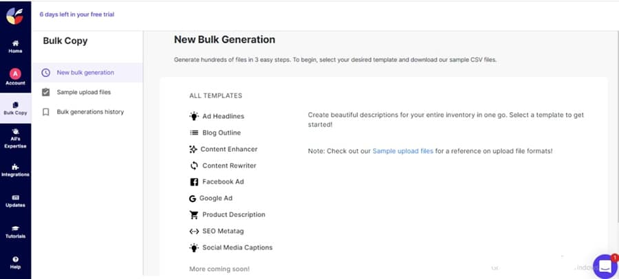 A screenshot of CopySmith's email generation tool.
