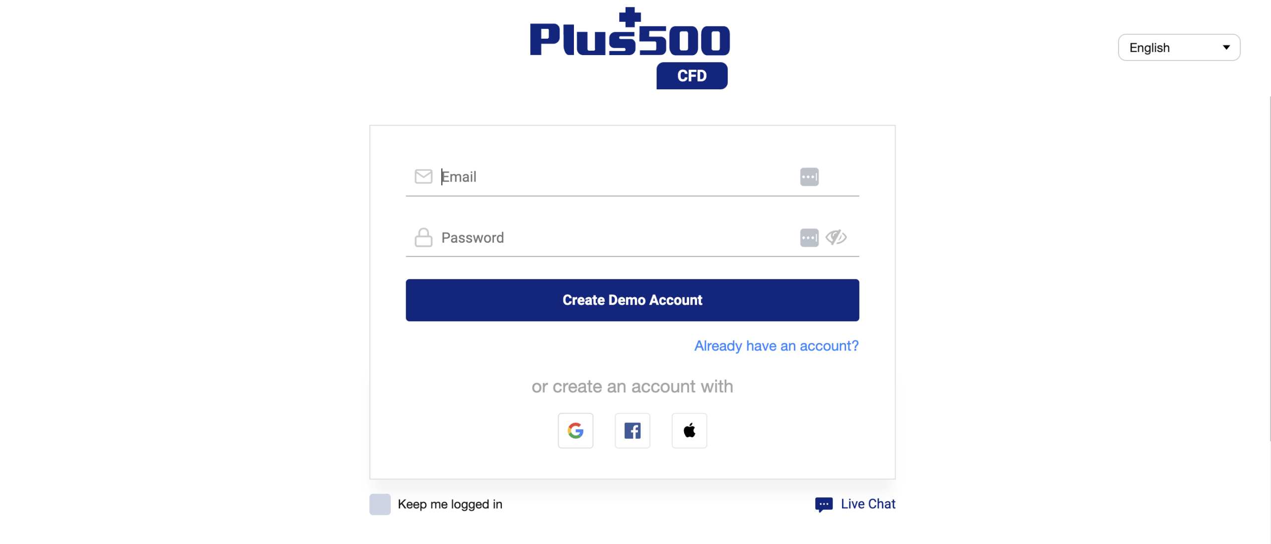 Plus500 Demo Account Signup