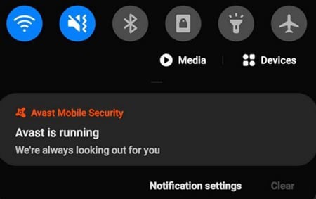 Screenshot showing how to turn off antivirus on Android.