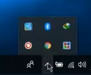 Screenshot of system tray on Windows 10.