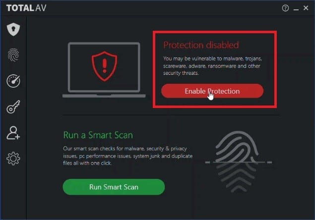 TotalAV real-time protection