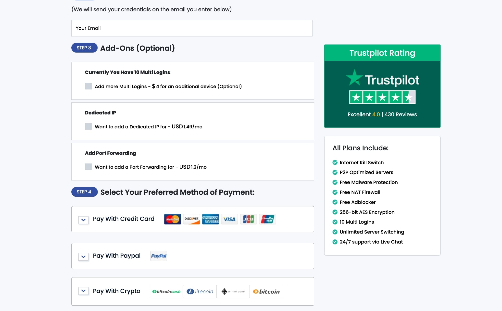 Paying for FastestVPN online