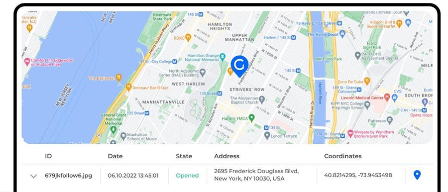 A screenshot of Geofinder mobis's phone number tracking tool.