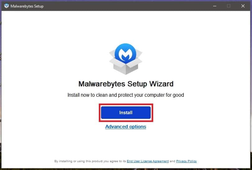 Installing Malwarebytes.