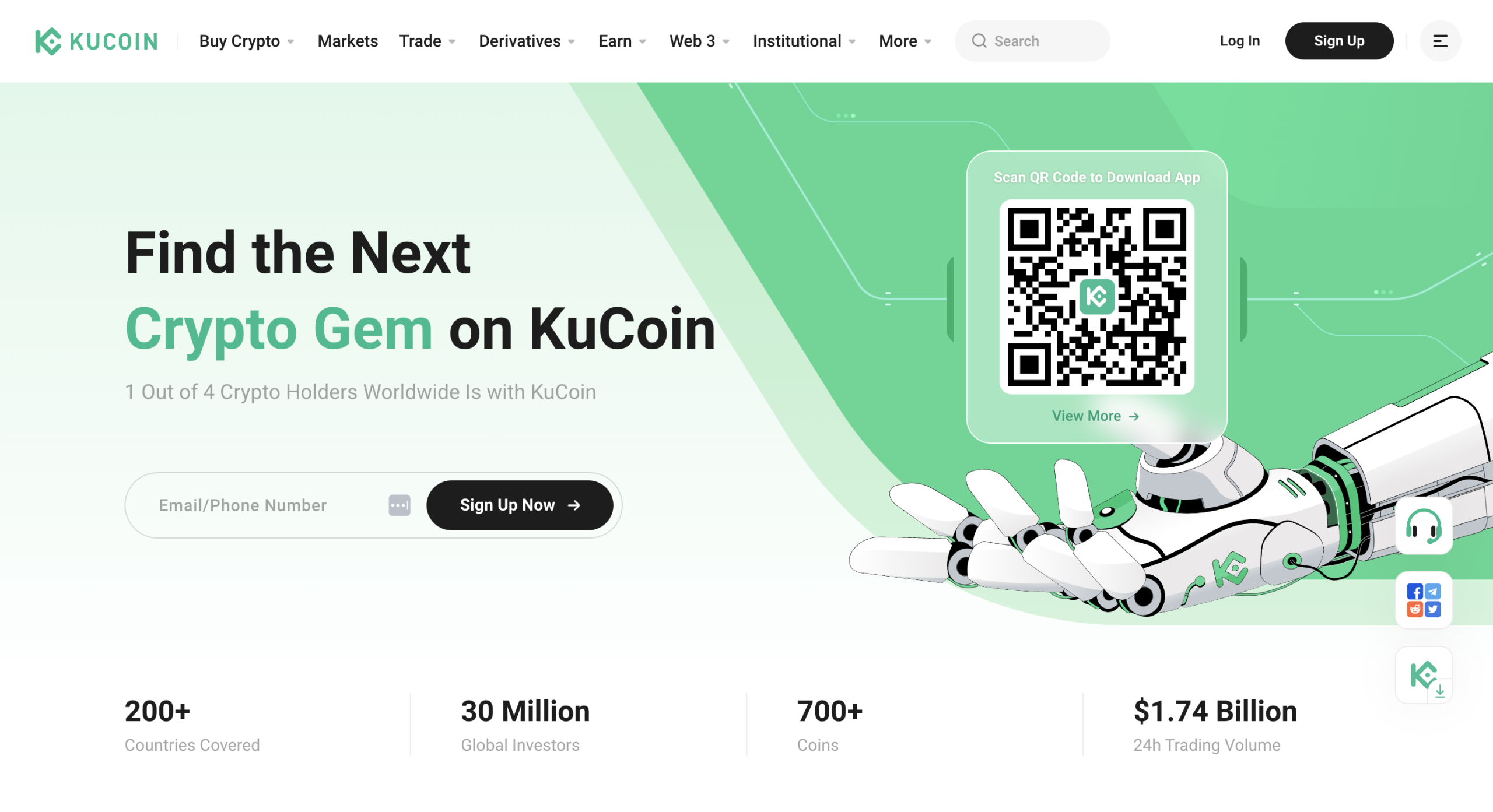 KuCoin Home Page