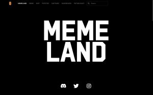 Memeland website and socials