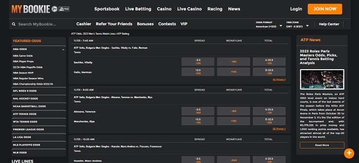 MyBookie Tennis