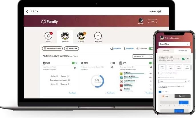 Norton Antivirus Parental Control Interface