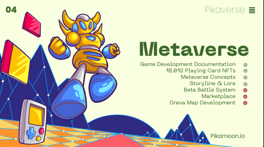 Pikamoon roadmap metaverse