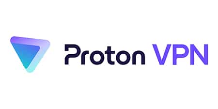 An image of ProtonVPN's logo on a white background.