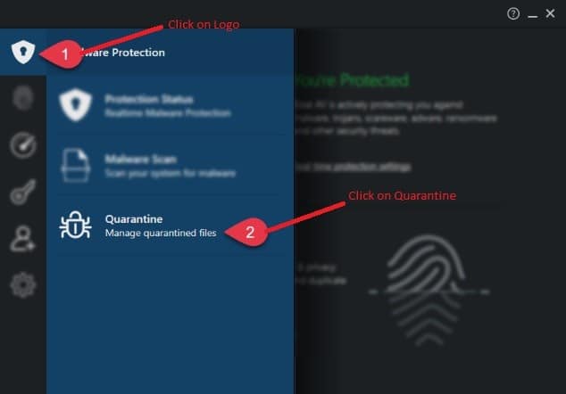 TotalAV quarantine infected files