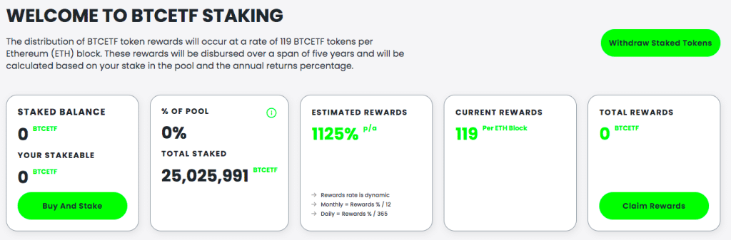 Bitcoin ETF Token staking