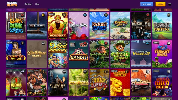 SuperSlots Game Variety