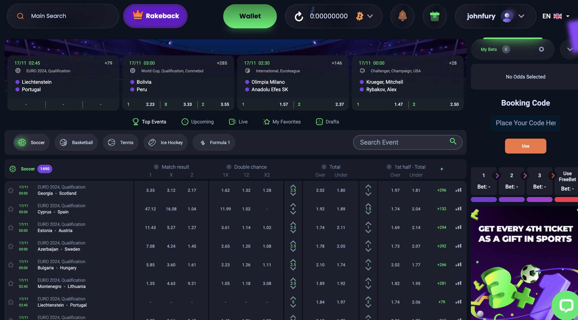 Jackbit sportsbook dashboard