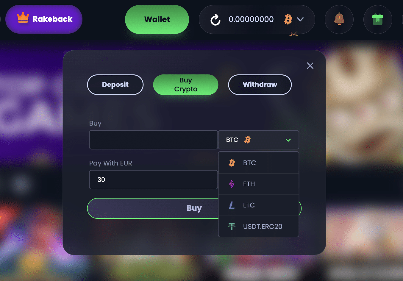 Jackbit casino fiat money payments