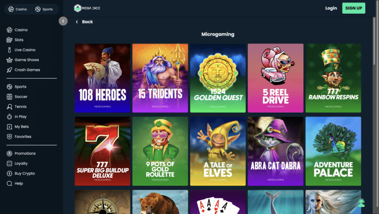 Mega Dice Microgaming Casino