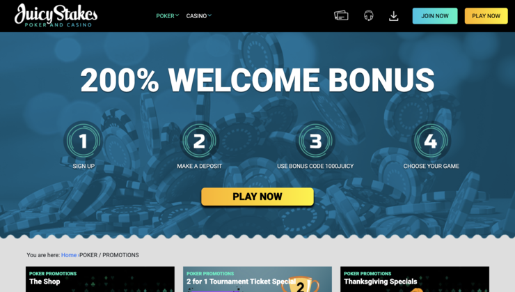 Juicy Stakes North Carolina Online Poker Site
