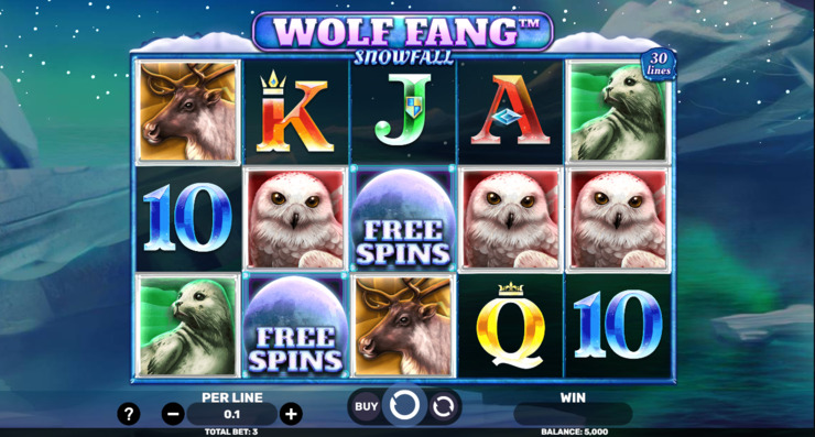 Online slot game with reels.