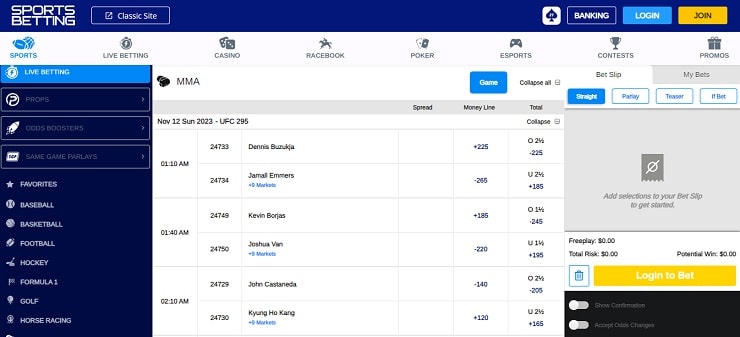 Sportsbetting.ag UFC