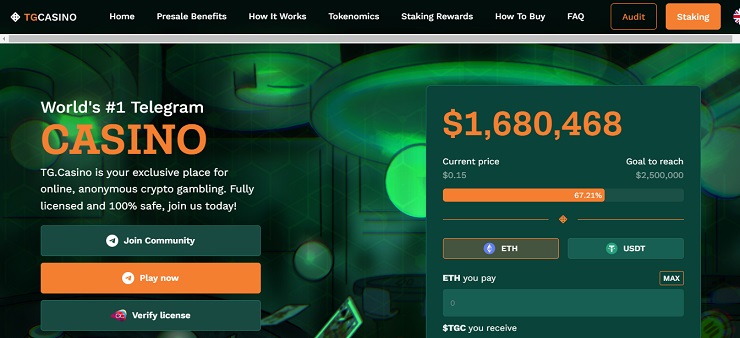TG Casino Website
